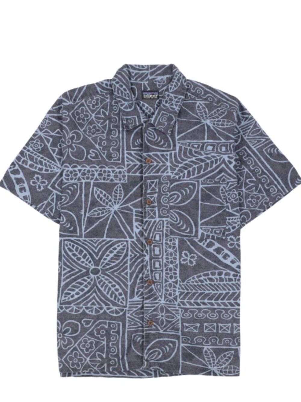 Patagonia Vintage M's A/C Print Shirt Button Up Organic Cotton Blue Size Medium